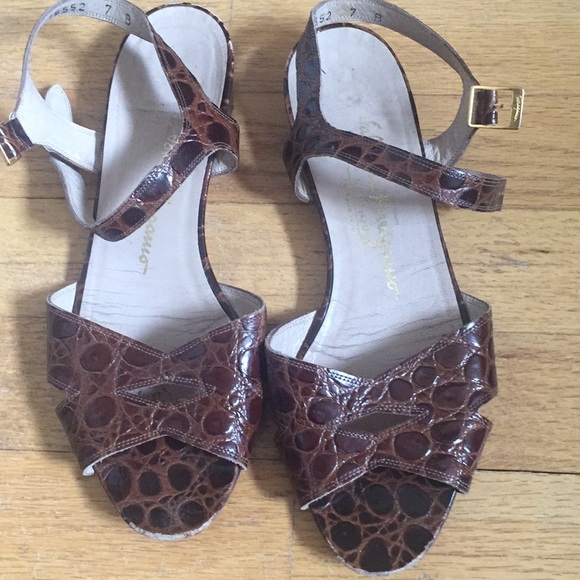 Salvatore Ferragamo Shoes - Ferragamo Crocodile Sandals Salvatore Ferragamo Shoes - Ferragamo Crocodile Sandals